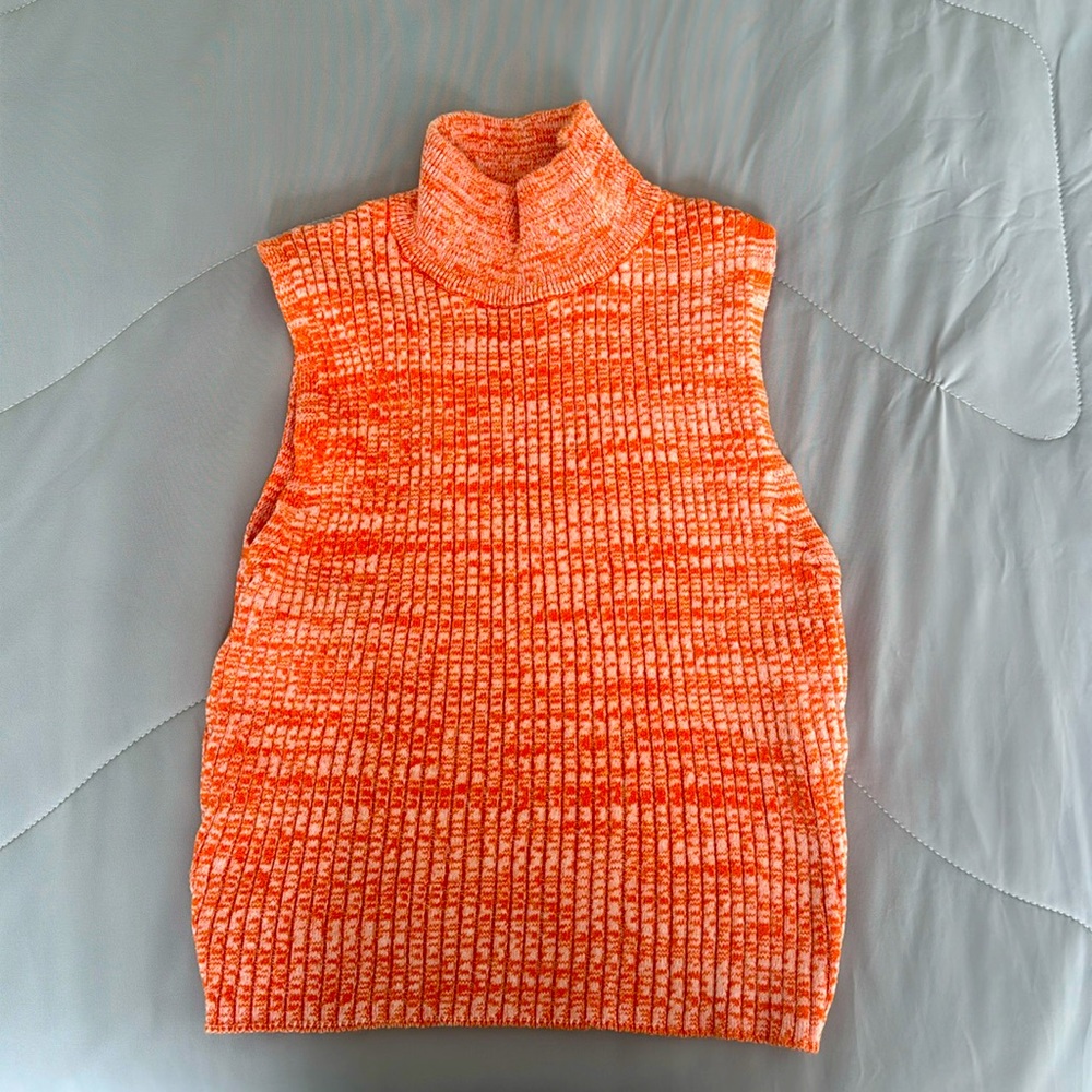 Orange 🍊 sleeveless turtle neck sweater